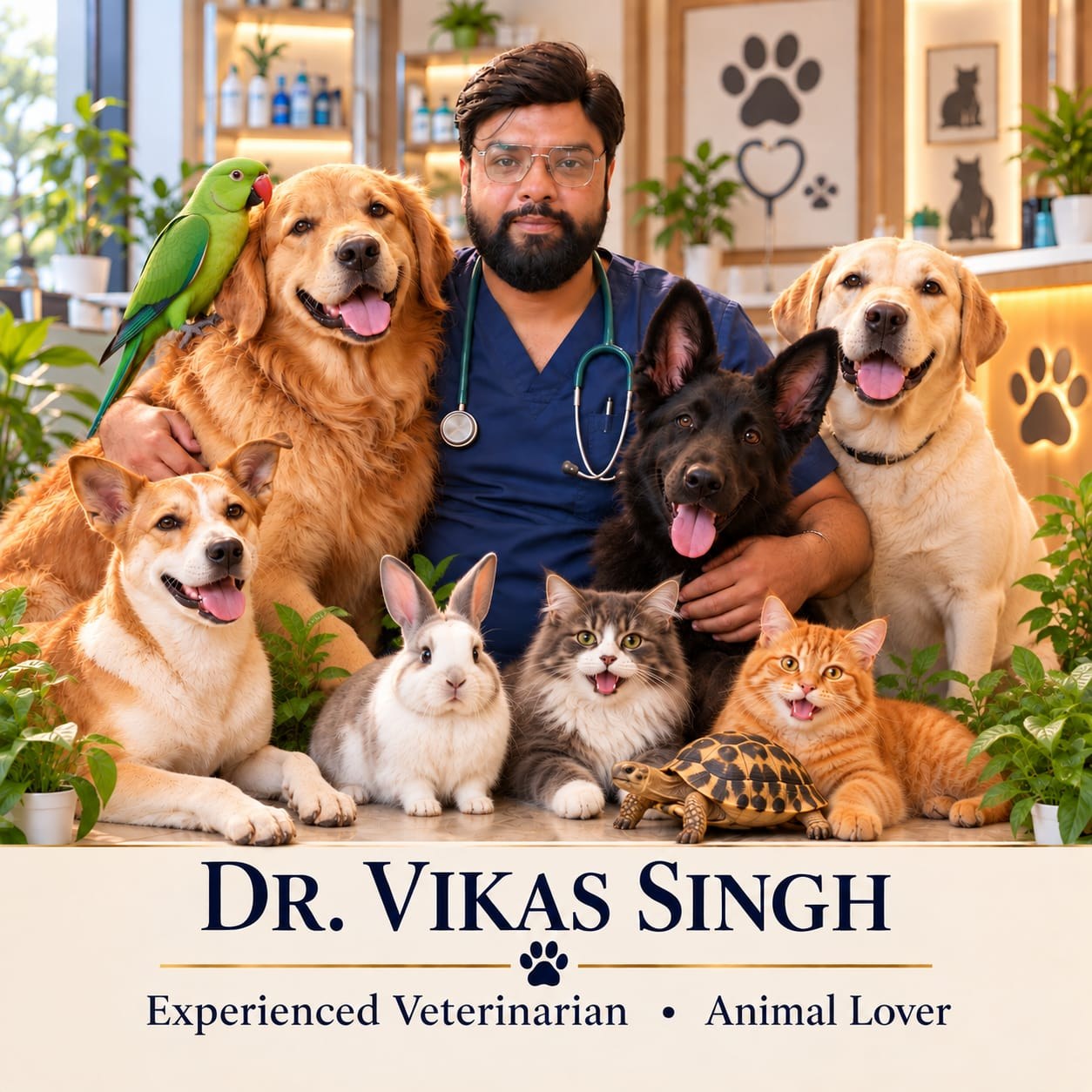 Dr. Vikas Singh, veterinarian at Vikas Pet Care Center in Prayagraj
